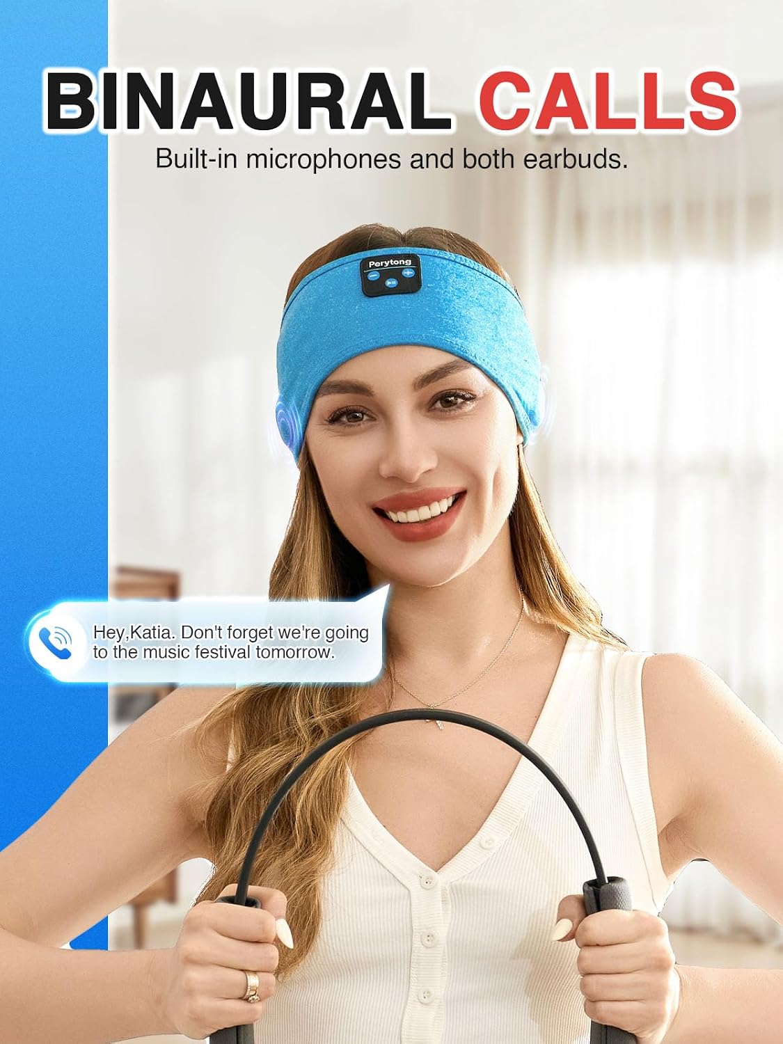 Perytong 2 Pack Sleep Headphones, Sleeping Headphones | Bluetooth Headband with Ultra-Thin HD Stereo Speaker, Wireless Headphone for Sports, Insomnia, Yoga, Air Travel, Meditation