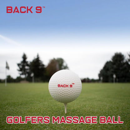 BACK 9 Golfers Massage Ball - for Myofascial Release, Trigger Point Therapy, Muscle Knots, and Yoga Therapy. Golf Accessories - Golf Traing Aid - Golf Balls - Golf Gifts