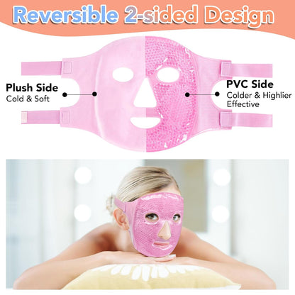XPCARE Colding Ice Face Mask and Cooling Eye Mask for Puffy Eyes (Blue)