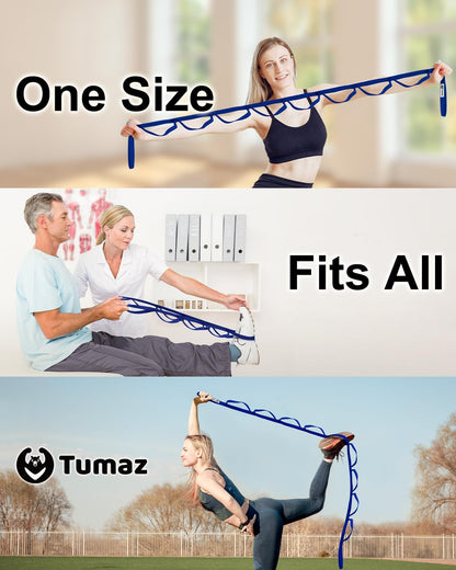 Stretching Strap, 10-Loop Non-Elastic Yoga Strap | Designed for stretching, yoga, Pilates and rehab with 10 loops, durable webbing and a longer 79-inch design