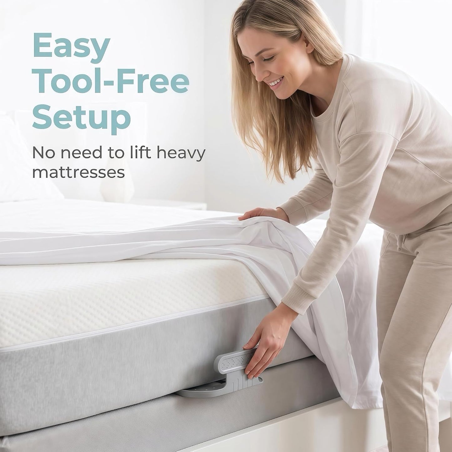 Upgraded Reinforced Bed Sheet Holders for Corners，Fitted Sheet Holder Clips, 4Pcs Grey | Adjustable Bed Sheet Clips to Keep Sheets in Place, Fitted Sheet Straps for Mattress, No Slip Bedding Clips for Bedroom
