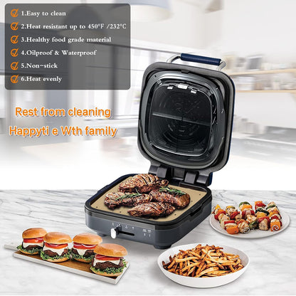 WMKGG Silicone Air Fryer Liners, 2PCS Air Fryer Silicone Liners | Reusable Rectangular Non-Stick Basket Accessories for Ninja Foodi Dual DZ201/DZ401 8-10QT