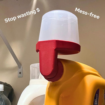 Laundry Detergent Cap Holder with Drip Return – No-Mess Cup Rest for Large Detergent Bottles – Saves Detergent & Money (RED - Arm & Hammer, Persil, Purex, Xtra)