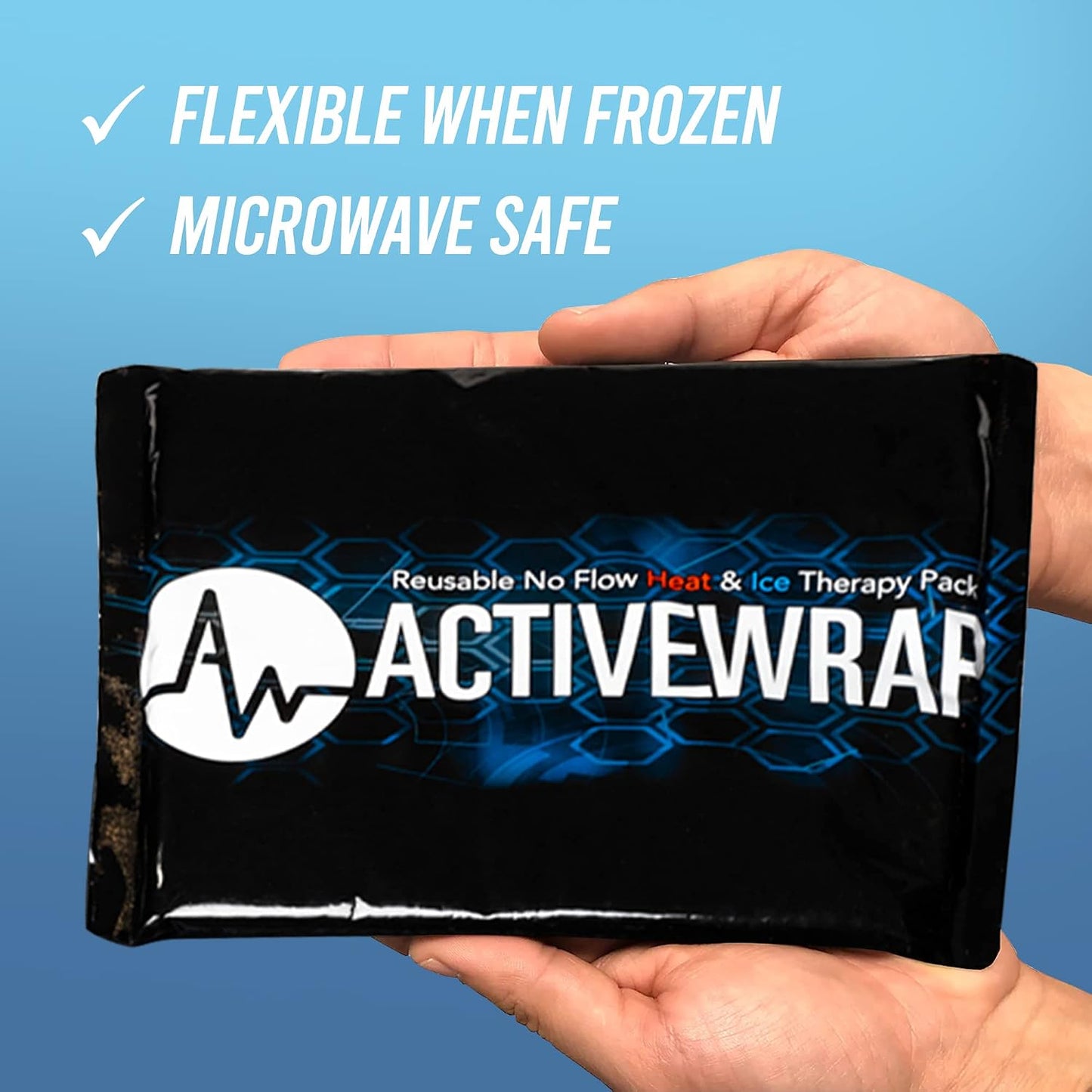 ActiveWrap Ultra Flex Ice & Heat Pack, Large (7" x 10") – Gel Ice Packs Reusable for Knee & Shoulder, Hot & Cold Therapy, Flexible No-Flow Gel, Includes Nylon Protective Pouch (2 Count)