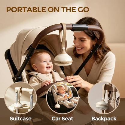 White Noise Machine for Baby, 9 Sounds Beige, Cry Detection Portable Travel