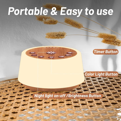 Color Noise Sound Machines with 10 Colors Night Light 25 Soothing Sounds and Sleep White Noise Machine 32 Volume Levels 5 Timers Adjustable Brightness Memory Function for Adults Kids Baby