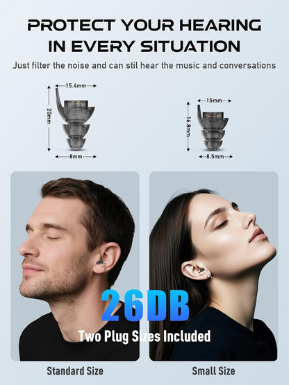 Hearprotek Concert Ear Plugs, 2Pairs Reusable high Fidelity Musician Ear Plugs for Concerts Loud Music-Noise Reduction Ear Protection earplugs for Rave,Festival,Music,Tinnitus Relief