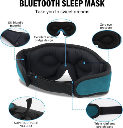 Sleep Headphones,Sleep Mask for Side Sleeper,3D Eye Mask for Sleeping with Stereo Speakers,Bluetooth Headphone,Perfect for Gifts for Women/Men Black