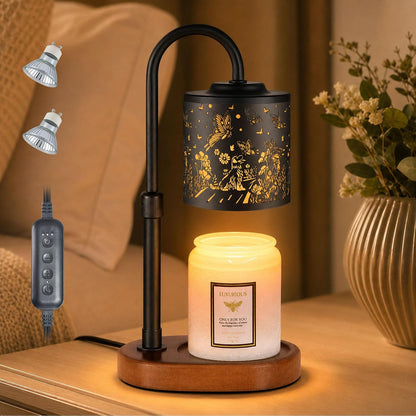 Dimmable Candle Warmer Lamp with Timer Adjustable Height for Scented Jar Candles Electric Candle Wax Melt Warmer for Home Decor Christmas Birthday Gifts for Women Mom(Hummingbird)