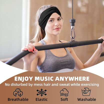 2-Pack Bluetooth Headband for Women, Wirless Headband with HD Stereo Speakers, Fashion Headband Headphones for Workout, Running, Yoga, Travel, Casual Wear, Meditation