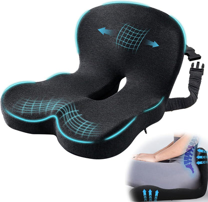 Seat Cushion with Lumbar Support Pillow, Back and Seat Cushion for Office