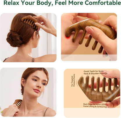 Wood Therapy Massage Tools – Wooden Manual Guasha Tool, Handheld Body & Scalp Massager, Trigger Point Scraper, Reflexology & Lymphatic Drainage Inspired Wooden Massage Tool for Face, Neck, Back & Legs