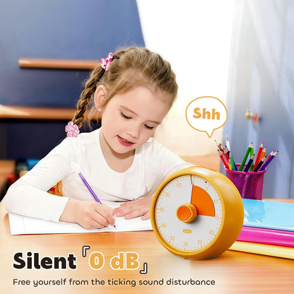 Visual Timer for Kids 60-Minute Countdown Timer with Optional Alarm, Focus Tool for ADHD & Autism, Time Management for Homework, Chores, Office, Kitchen, Teaching & Study Routines (Purple)