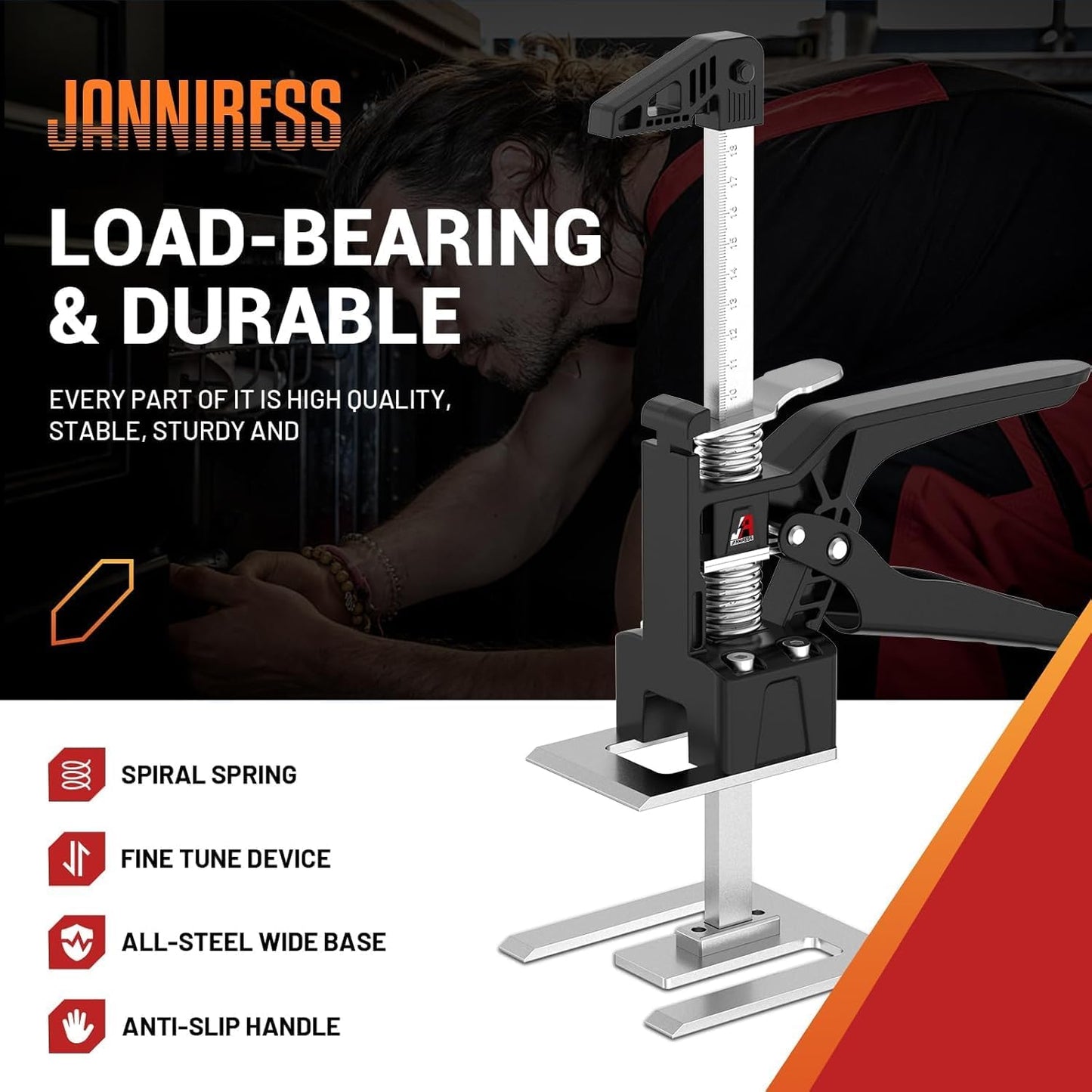 2 Pack Labor Saving Arm Jack Handle, 6.69 Inch Lift Height 440LBS Multifunctional Handheld Lifter Tool, Furniture Jack Height Adjuster for Cabinet Wall Tile Construction Installation