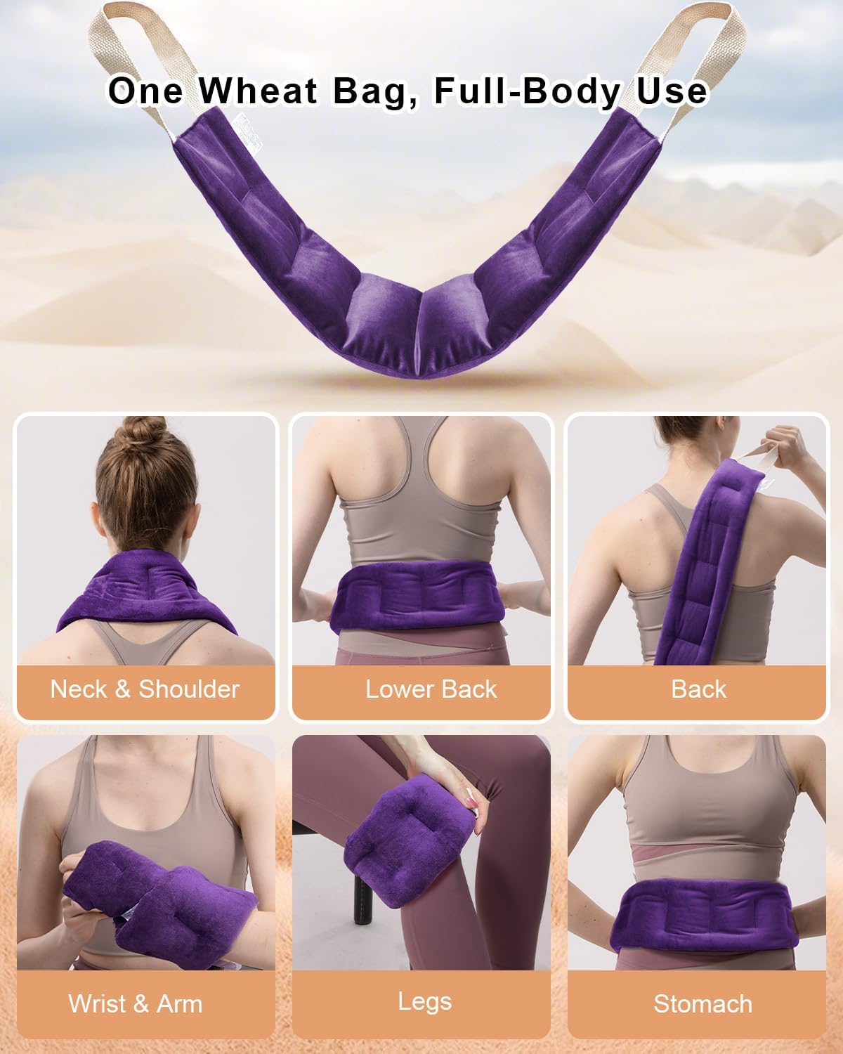 COMOIL Microwave Heating Pad for Neck and Shoulders Back with Handles,Heated Neck Wrap,Reusable Warmer,Moist Hot Packs,Microwavable Weighted Bag,Cold and Warm Compress