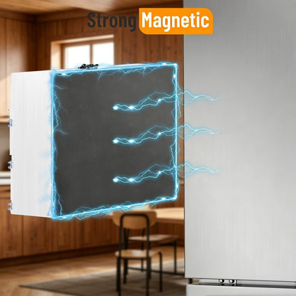Allinside Magnetic Plastic Wrap Dispenser with Cutter, 3 in 1 Refrigerator Bamboo Wood Organizer for Tin Foil, Baking, Wax Paper Holder Kitchen Storage Box Compatible with 12.9" Roll, Black (3 Layer)