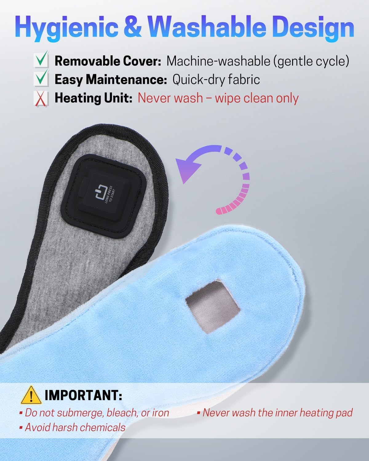 Heated Eye Mask for Dry Eyes, Stye Relief and Improved Sleep - Cordless Rechargeable Warm Compress with Graphene Heating, 3 Temp Settings, Auto Shut-Off, Washable Sleep Mask for Travel