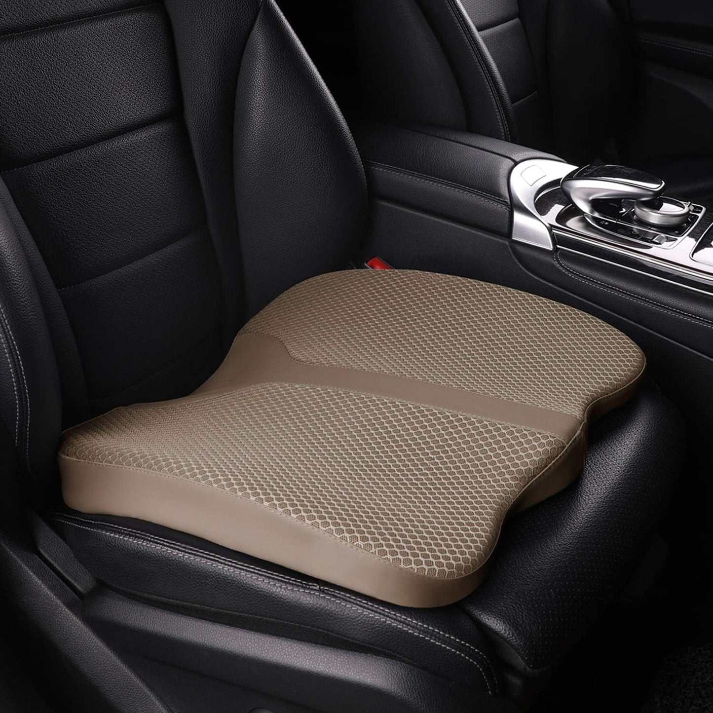 Car Seat Cushion - Comfort Memory Foam Seat Cushion for Car Seat Driver, Tailbone (Coccyx) Pain Relief, Car Seat Cushions for Driving (Gray)