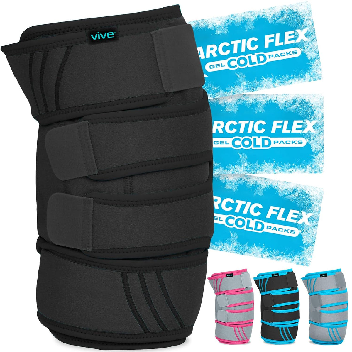 Vive Knee Ice Pack Wrap - Cold/Hot Gel Compression Brace for Pain Relief
