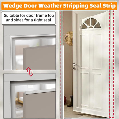 3 Pack*16.4 Ft Self-Adhesive Wedge Foam Window Weather Stripping Door Seal Strip, Soundproof Exterior Front Door Frame Gap Filler, Draft Stopper Foam Tape Noise Light Blocker (Black)