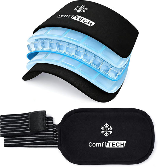 ComfiTECH Triple-Gel Soft Ice Packs with Extended 30-Min Cooling, 10"×5"