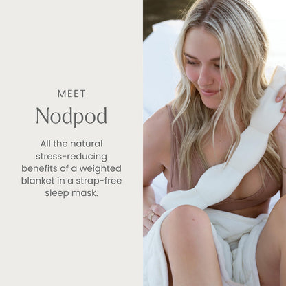 Nodpod Mineralized Silk Gentle Pressure Sleep Mask - Strap-Free, Light-Blocking Design for Sleep, Travel & Relaxation - Weighted Eye Pillow, Machine Washable (Willow)
