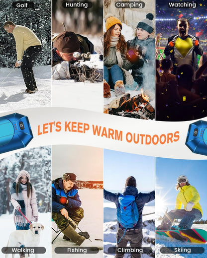 Hand Warmers Rechargeable 2 Pack, Reusable Electric Handwarmers Portable | AI Smart Safe Heat Long Lasting Pocket Heater, Warm Gifts for Men Women Outdoor Indoor Hiking Studying Hunting Golf Camping