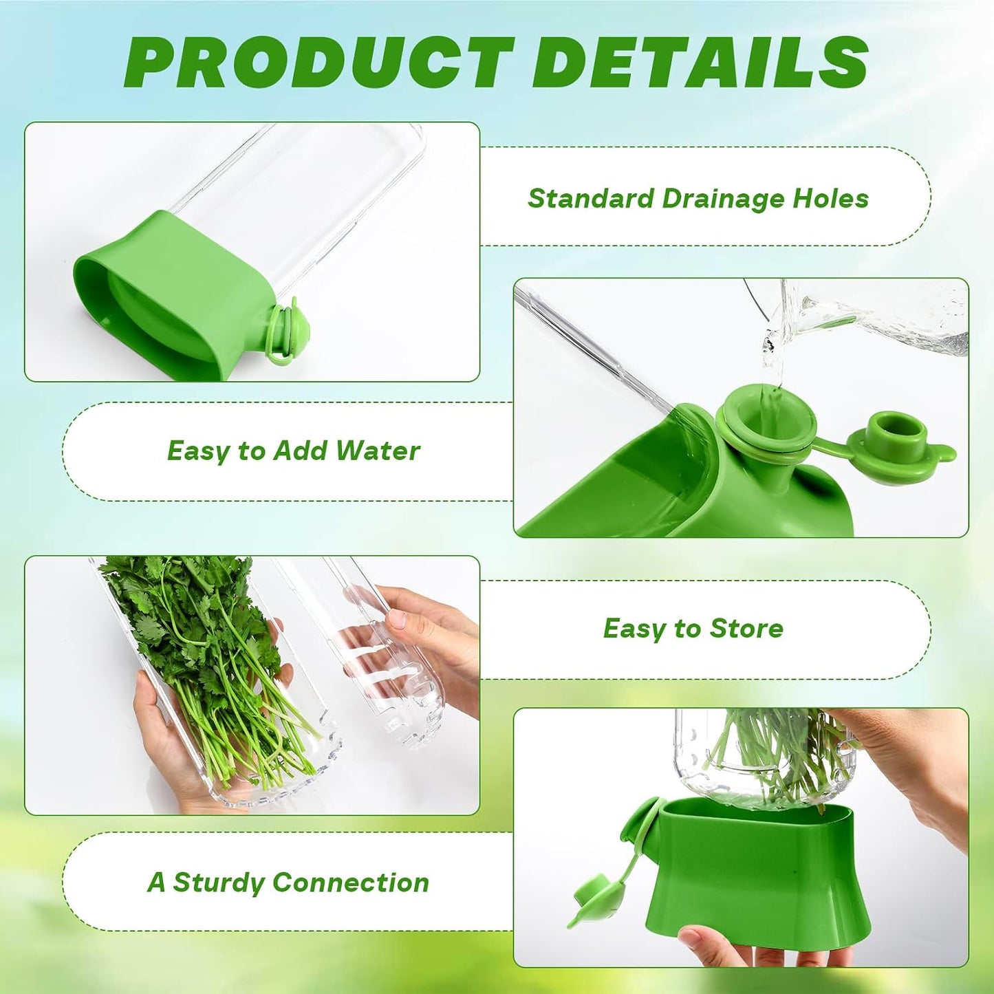 2 Pieces Herb Saver for Refrigerator Fresh Herb Keeper Cilantro Container for Fridge Saver Pod for Cilantro, Parsley, Asparagus, Keeps Vegetables for 2-3 Weeks(White)