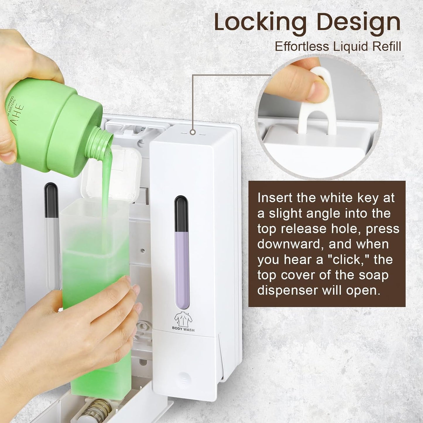 3 Chamber Shampoo and Conditioner Dispenser Set, No Drill Shower Soap | Refillable wall-mounted bottles, BPA-free. 3x400ml. Dispenses shampoo, conditioner,body wash, soap, lotion, gel. Black.