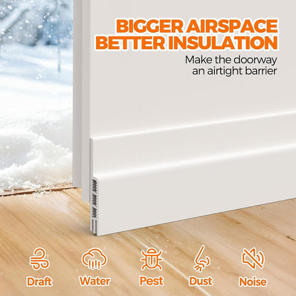 Holikme Door Draft Stopper 41inch Weather Stripping Door Seal Sweep | Under Door Draft Insulator Strong Adhesive Silicone Garage Window Strip Blocker Cold Air & Noise, Easy Install Save Energy
