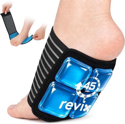 REVIX Foot Ice Pack Wrap for Plantar Fasciitis, 45-Min Cold Therapy