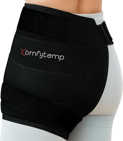 Comfytemp Hip Ice Pack Wrap for Sciatica Pain Relief, Hip Replacement Kit After Surgery, Reusable Gel Ice Pack for Injuries, Hot Cold Compress Recovery Items, Fathers Day Dad Gifts for Men, Blue (S/M)