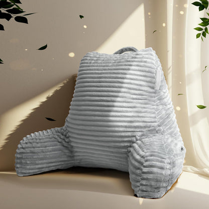 Hearth & Harbor Reading Pillow for Bed Adult – Back Pillow for Sitting in Bed, Standard Bed Pillows for Sitting Up in Bed, Foam Bed Chair Pillow, Stone Blue Bed Rest Pillow