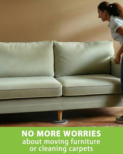 5 Inch Furniture Sliders for Carpet and Hardwood Floors – 12 Pack Heavy Duty Round Moving Pads Reusable Furniture Movers Glides for Sofa, Couch, Table, Chair Legs (Beige, 5")