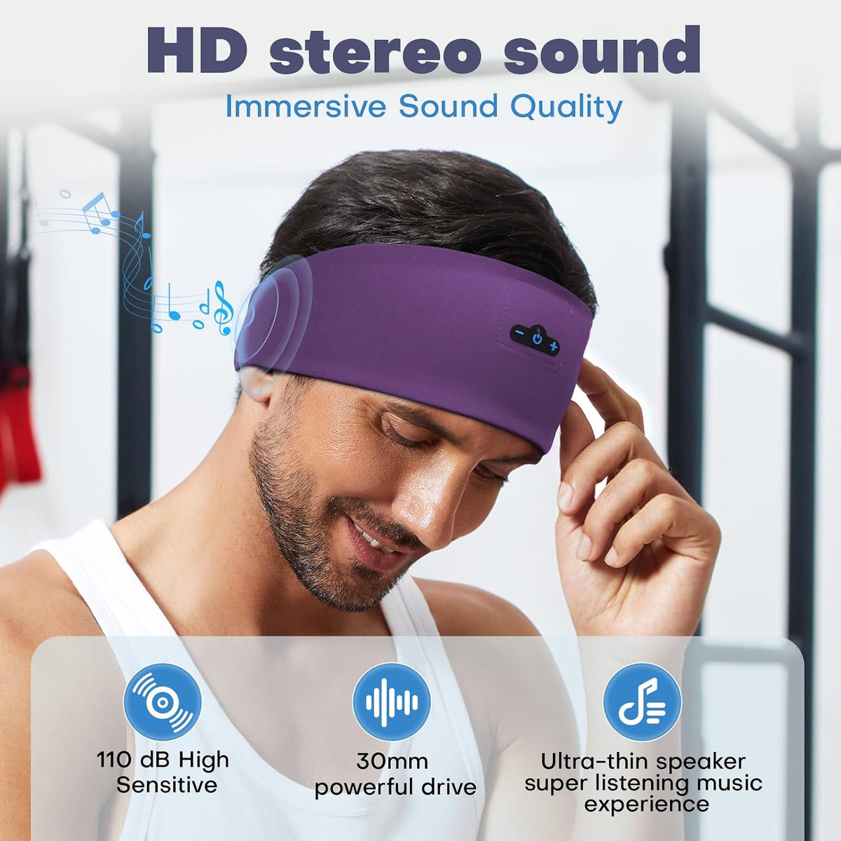 Sleep Headphones Bluetooth Headband for Side Sleeper 2-Pack, 17H Playtime, Wireless Headband Headphones with HD Stereo Speakers for Workout,Running,Yoga, Ideal Gifts for Men, Women, Teens
