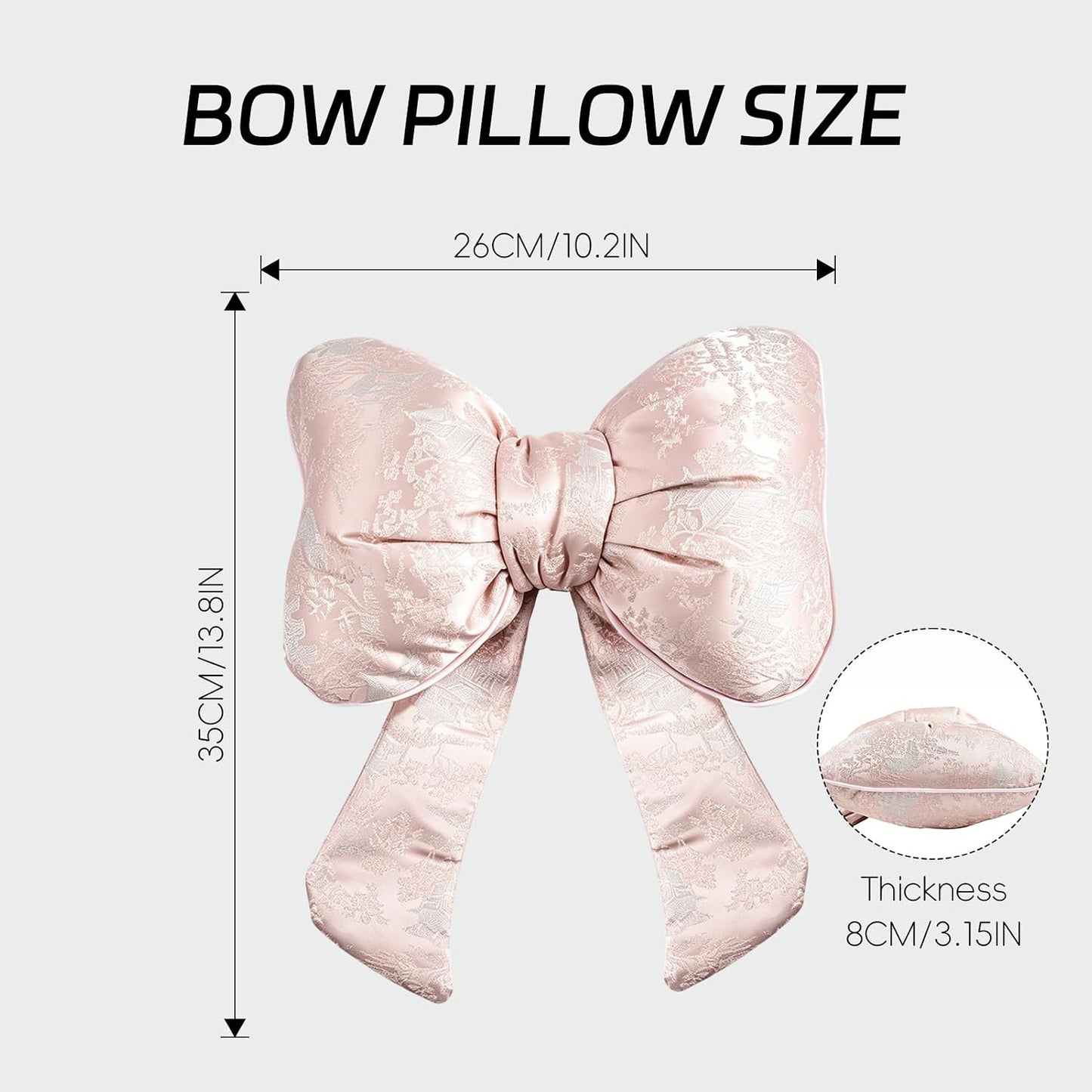 2 Pack Bow Car Headrest Pillows Plush Car Neck Pillows for Travel Driving Office Chair Head Support Cushions, Also Cute Car Decor Accessories (Black)