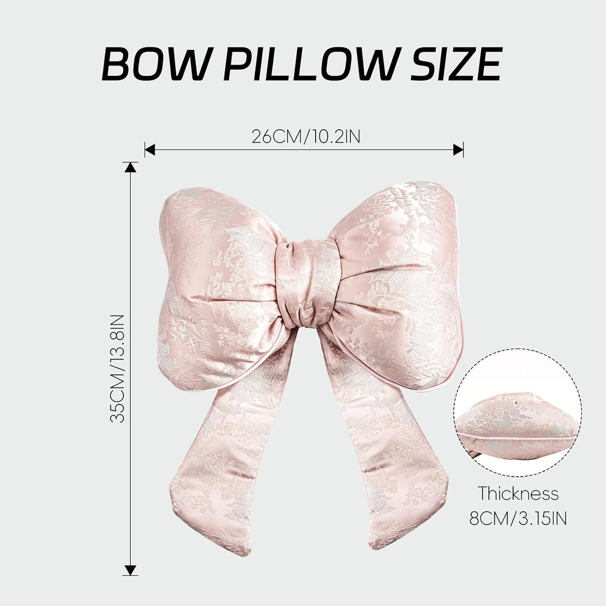 2 Pack Bow Car Headrest Pillows Plush Car Neck Pillows for Travel Driving Office Chair Head Support Cushions, Also Cute Car Decor Accessories (Black)
