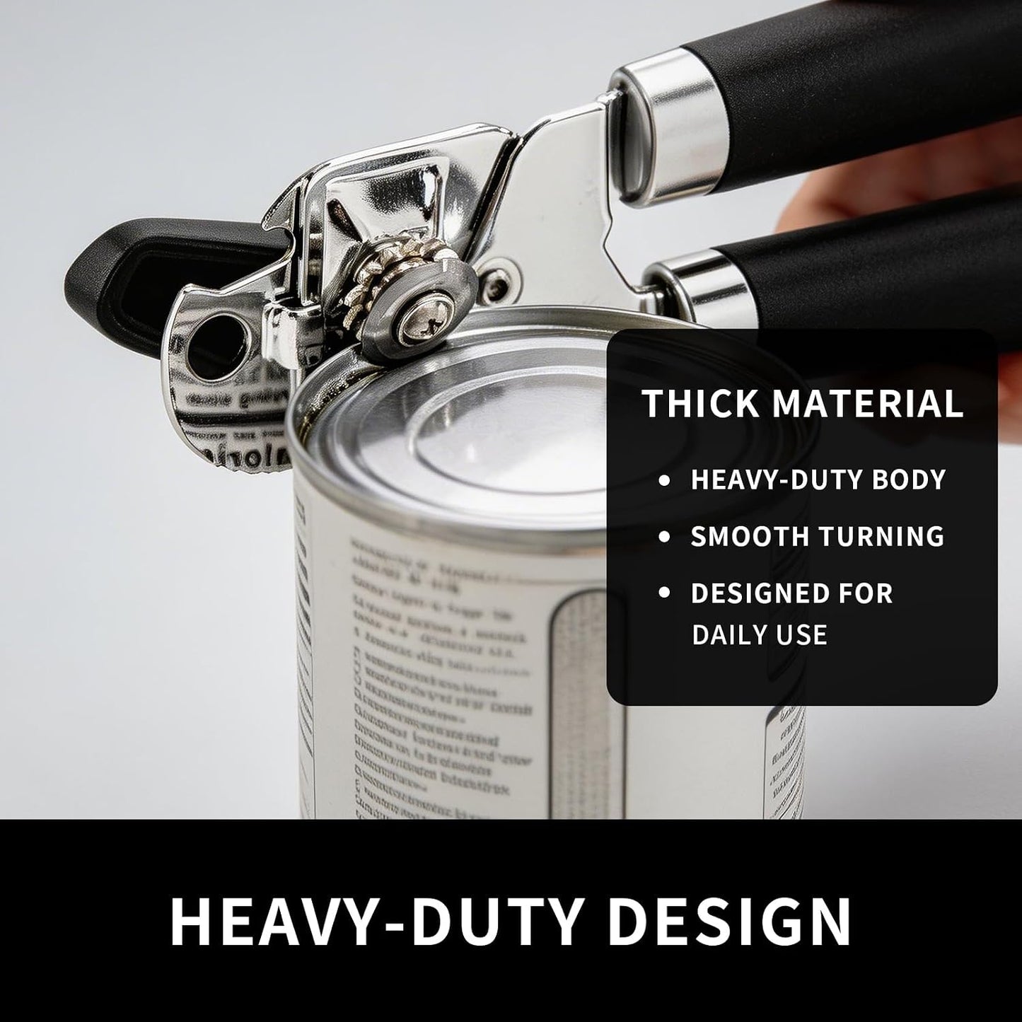 X&E Can Opener Manual, Handheld Strong Heavy Duty Stainless Steel Can Opener, Comfortable Handle, Sharp Blade Smooth Edge, Can Openers with Multifunctional Bottle Opener