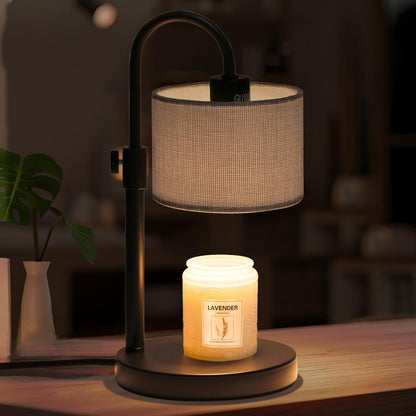 FINCMY Candle Warmer Lamp with Timer, Adjustable Height Candle Wax Warmer Candle Lamp Warmer for Jar Candles, Home Decor House Warming Gifts Compatible with Various Candles (Linen)