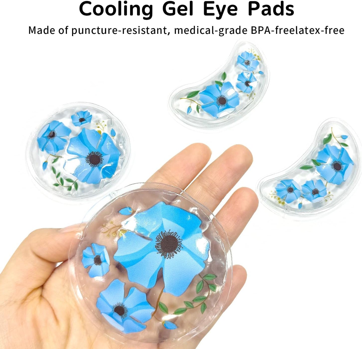 4PCS Gel Eye Ice Pack Set Reusable, Cold and Hot Compress for Eyes, Ice Pack for Eyes, Cooling Eye Pads for Eye Strain, Swelling, Redness, Dark Circles, Puffy Eyes, and Eye Recovery Surgery.