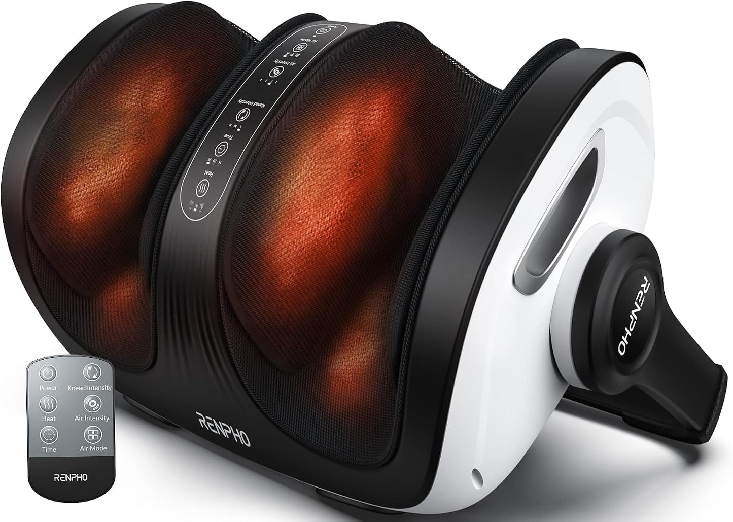 RENPHO 4-in-1 Customizable Electric Shiatsu Foot & Calf Massager with Heat | 3 Modes & 4 Levels Compression Massage for Tired Feet, 3 Modes Timing, FSA Eligible HSA, Gifts for Women & Men, Size 14