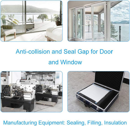 2 Rolls Foam Seal Tape for Door Window Insulation, Soundproof and Shockproof Foam Adhensive Strip, 3/8" Wx3/16 T Single Sided Foam Tape, Cold Air and Draft Closed Cell Seal Strip,Total 32FT