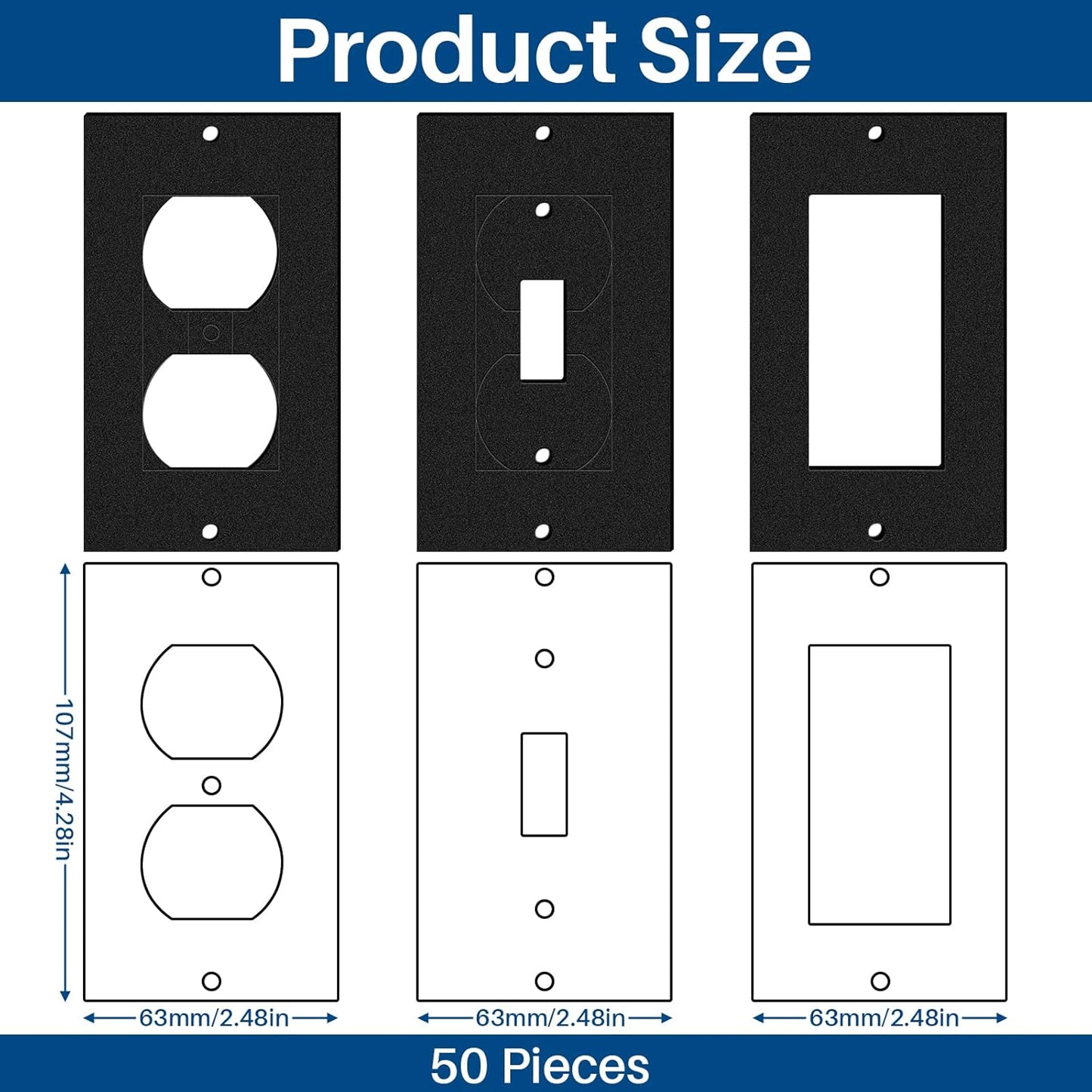 Tondiamo 15 Pcs Outlet Insulation and Draft Sealers Foam Insulation Pads Electrical Outlet Light Switch Covers Wall Gasket (White)