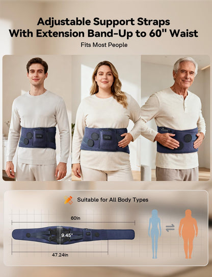 10000mAh Cordless Heating Pad for Back, Portable Lower Back Massager