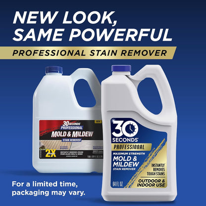 30 SECONDS Pro Mold & Mildew Stain Remover, Scrub-Free Formula, 32 Oz | Scrub-Free Formula, mold and mildew remover, mildew removal spray, mold killer, mold spray