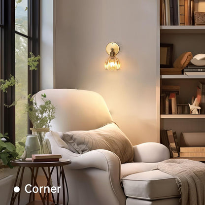 Shenmoyl Vintage Battery Operated Wall Sconce with Green Tulip Glass Lampshade Rechargeable Battery Powered Wall Light with Remote Control for Bedside Bedroom Doorway