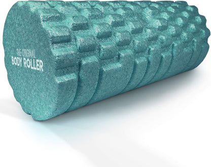 The Original Body Roller - High Density Foam Roller Massager for Deep Tissue Massage of the Back and Leg Muscles - Self Myofascial Release of Painful Trigger Point Muscle Adhesions (Black)