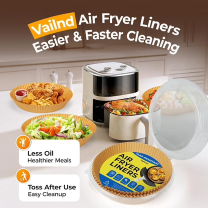 125Pcs 8 Inch Square Air Fryer Liners Disposable for 5-8QT, Parchment Paper | Non-Stick, Unbleached Food Grade, Waterproof Oilproof Baking Airfryer Sheets Papers for Oven, Microwave, Baking, Roasting