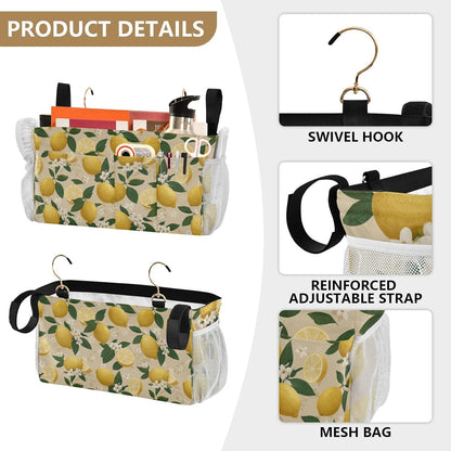 Bedside Caddy Hanging Bunk Bed Caddy Bed Organizer Hanging Pocket with 2 Hooks Bedside Storage Organizer Pocket Bag Holder Checkered Light Green - Colors B