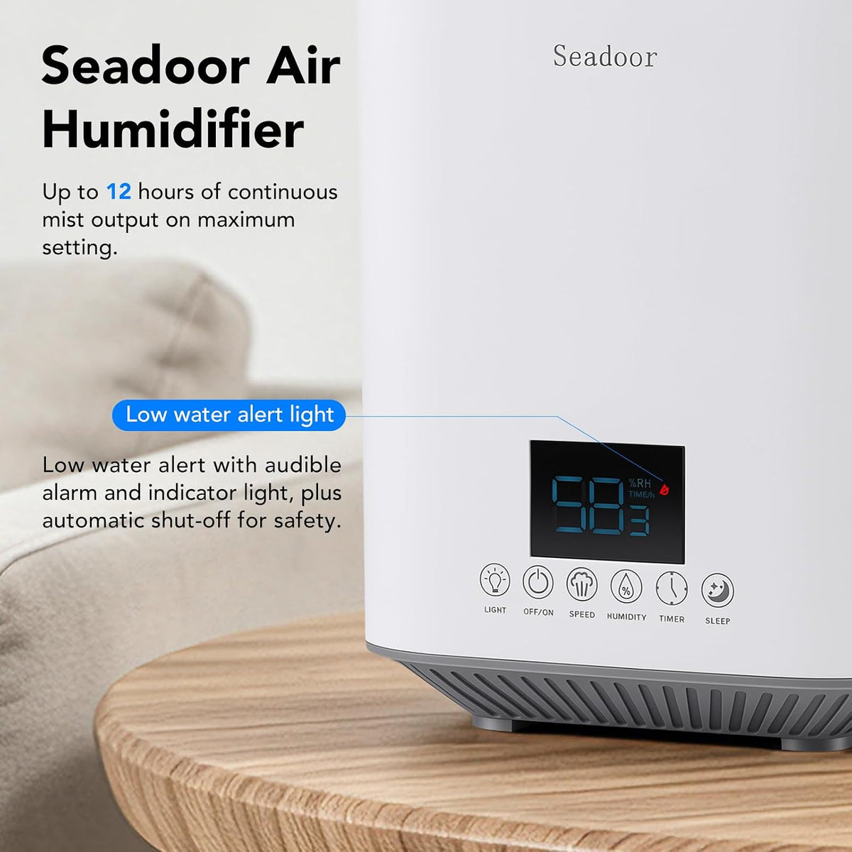 Humidifier for Bedroom, 3L Ultrasonic Cool Mist